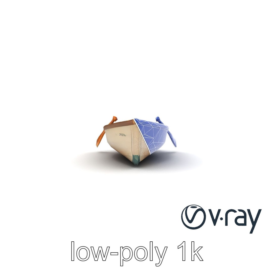 Vintage Rowboat 3D Model – Low Poly Game Asset, FBX, PBR Textures - View 16