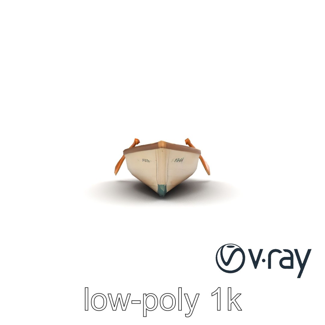 Vintage Rowboat 3D Model – Low Poly Game Asset, FBX, PBR Textures - View 17
