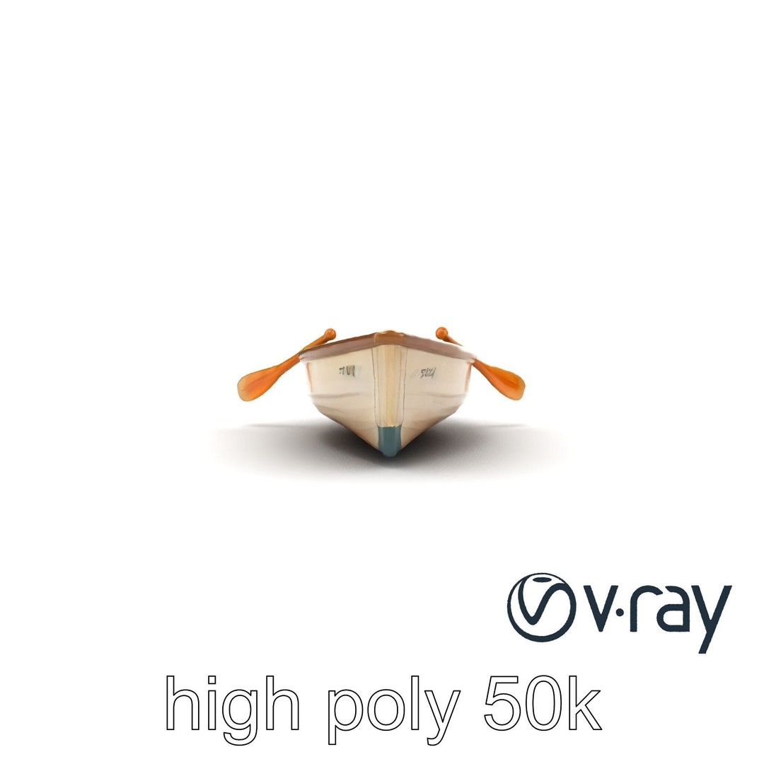 Vintage Rowboat 3D Model – Low Poly Game Asset, FBX, PBR Textures - View 18