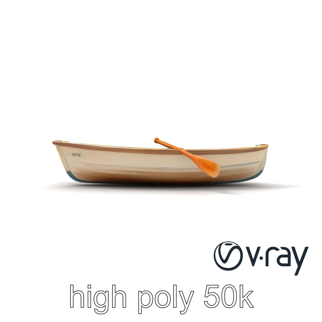 Vintage Rowboat 3D Model – Low Poly Game Asset, FBX, PBR Textures - View 19