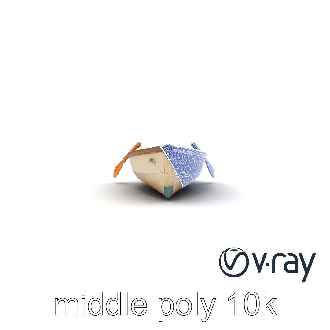 Vintage Rowboat 3D Model – Low Poly Game Asset, FBX, PBR Textures - View 20