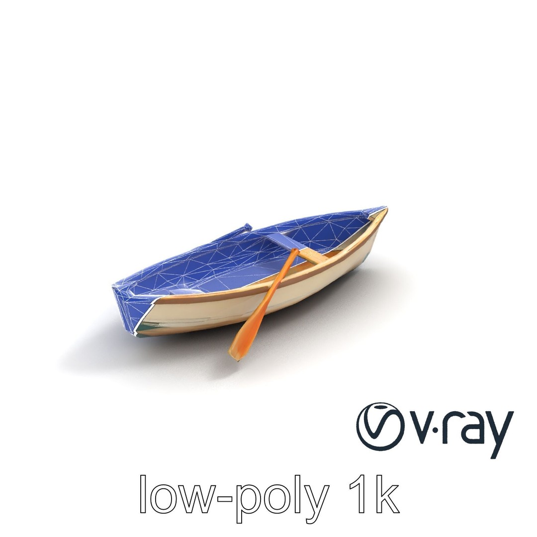 Vintage Rowboat 3D Model – Low Poly Game Asset, FBX, PBR Textures - View 21