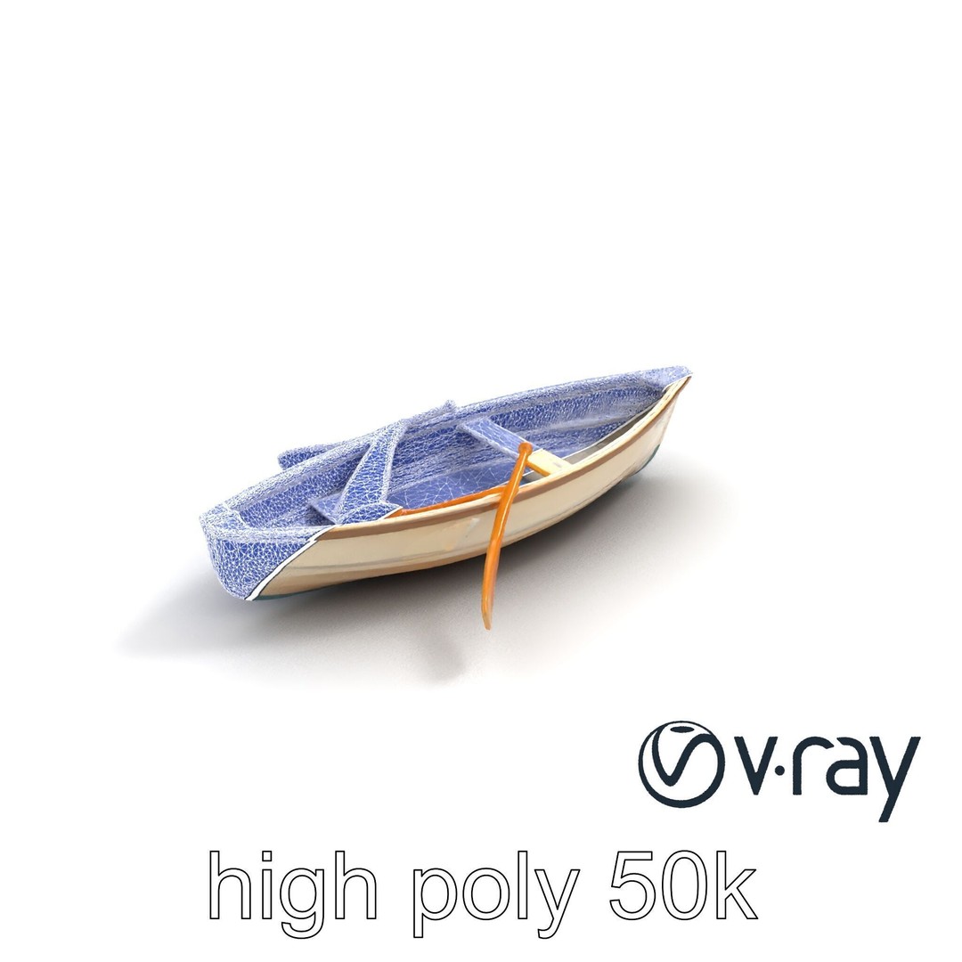 Vintage Rowboat 3D Model – Low Poly Game Asset, FBX, PBR Textures - View 23