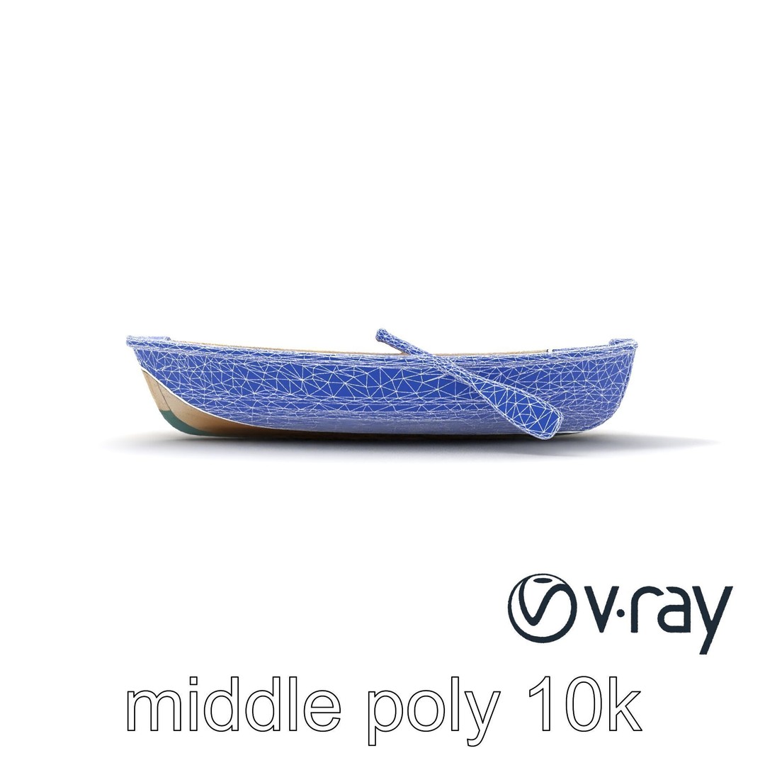 Vintage Rowboat 3D Model – Low Poly Game Asset, FBX, PBR Textures - View 25