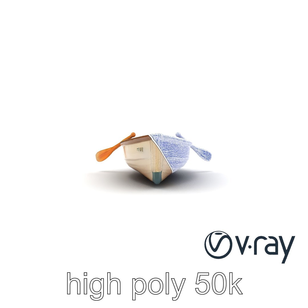 Vintage Rowboat 3D Model – Low Poly Game Asset, FBX, PBR Textures - View 31
