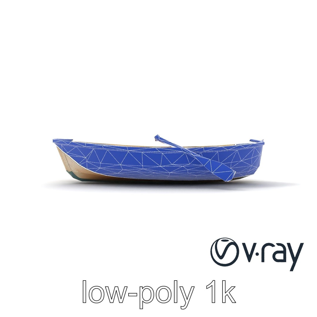 Vintage Rowboat 3D Model – Low Poly Game Asset, FBX, PBR Textures - View 32
