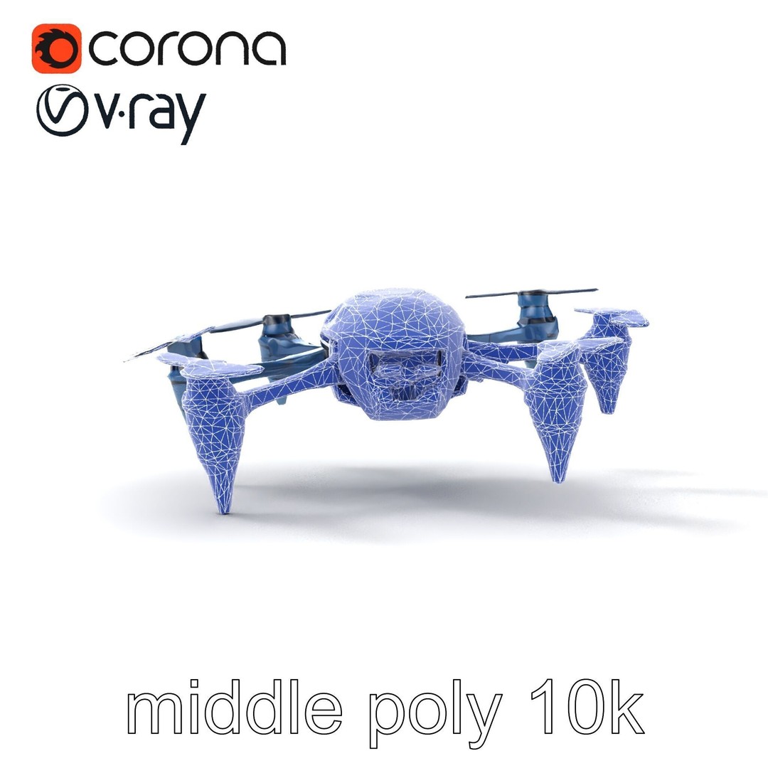 Underwater Spider Drone 3D Model – Low Poly PBR Submersible for Games