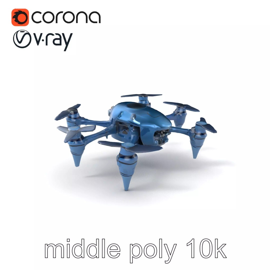 Underwater Spider Drone 3D Model – Low Poly PBR Submersible for Games - View 2