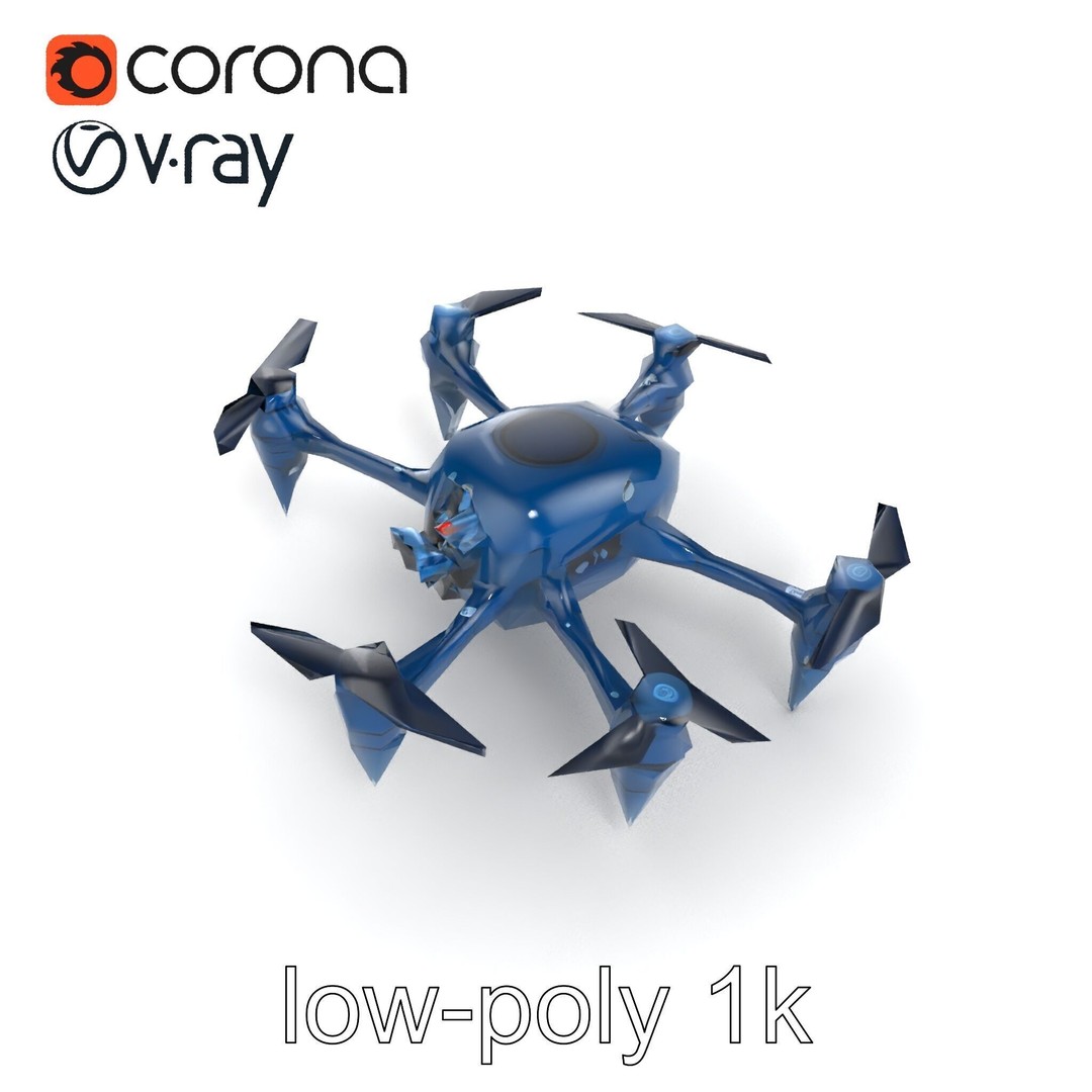 Underwater Spider Drone 3D Model – Low Poly PBR Submersible for Games - View 28