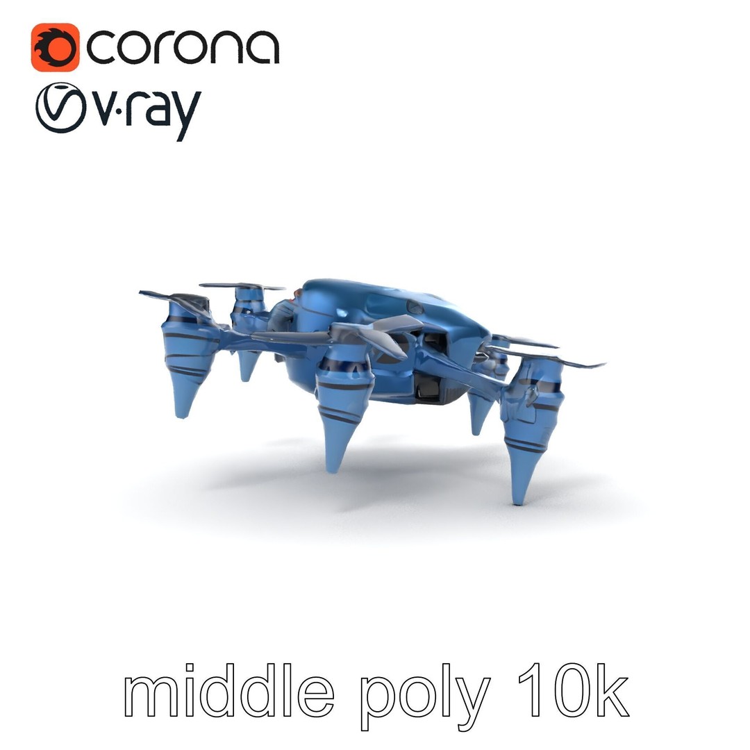 Underwater Spider Drone 3D Model – Low Poly PBR Submersible for Games - View 29