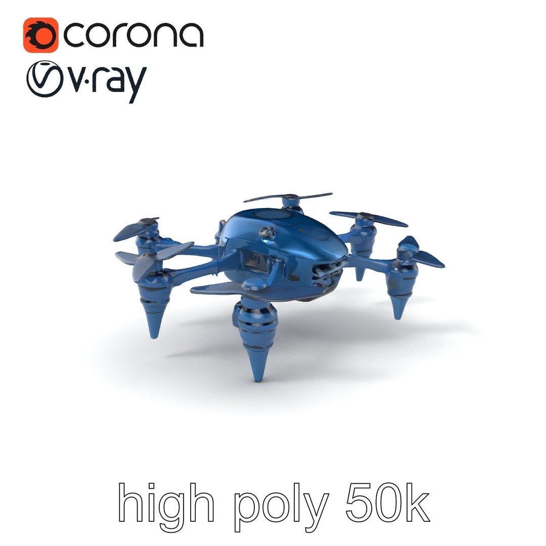 Underwater Spider Drone 3D Model – Low Poly PBR Submersible for Games - View 3