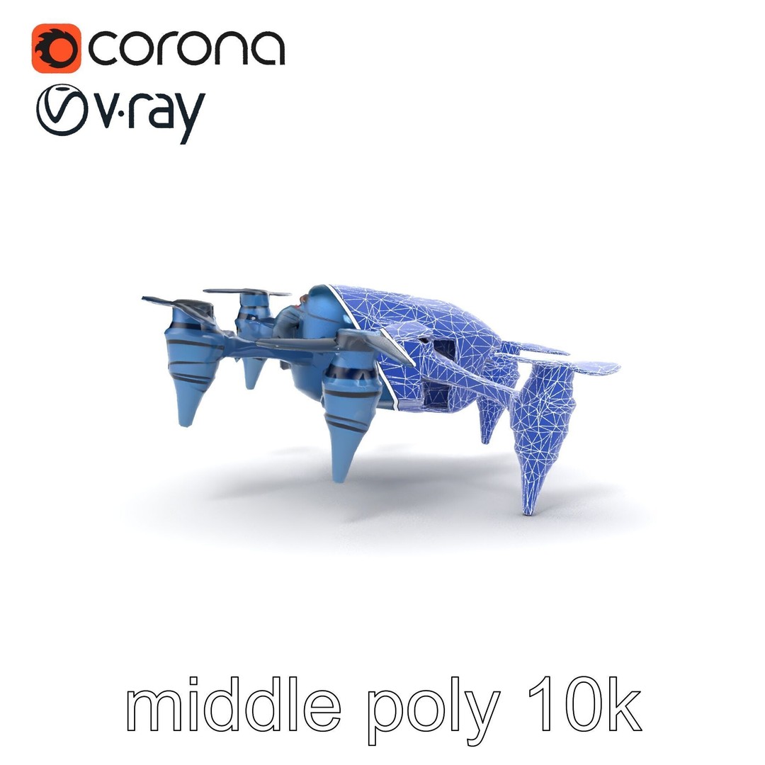 Underwater Spider Drone 3D Model – Low Poly PBR Submersible for Games - View 32
