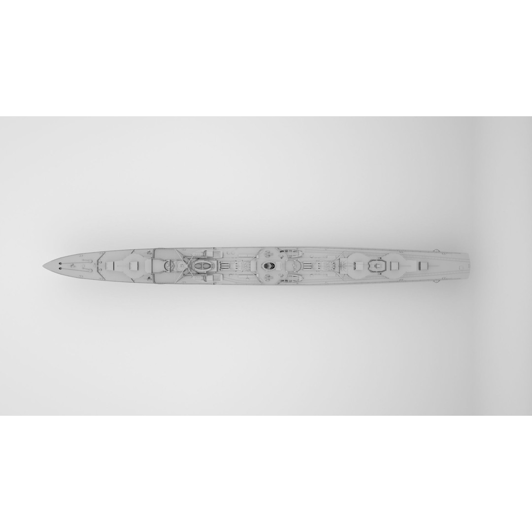 Type 1936 German Destroyer 3D Model – Low Poly Game Asset, FBX - View 12