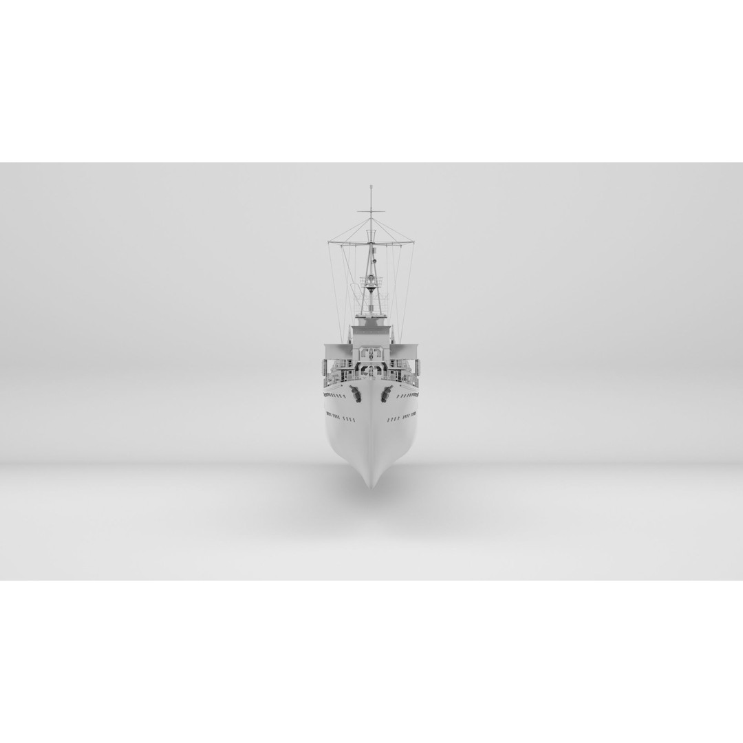 Type 1936 German Destroyer 3D Model – Low Poly Game Asset, FBX - View 13