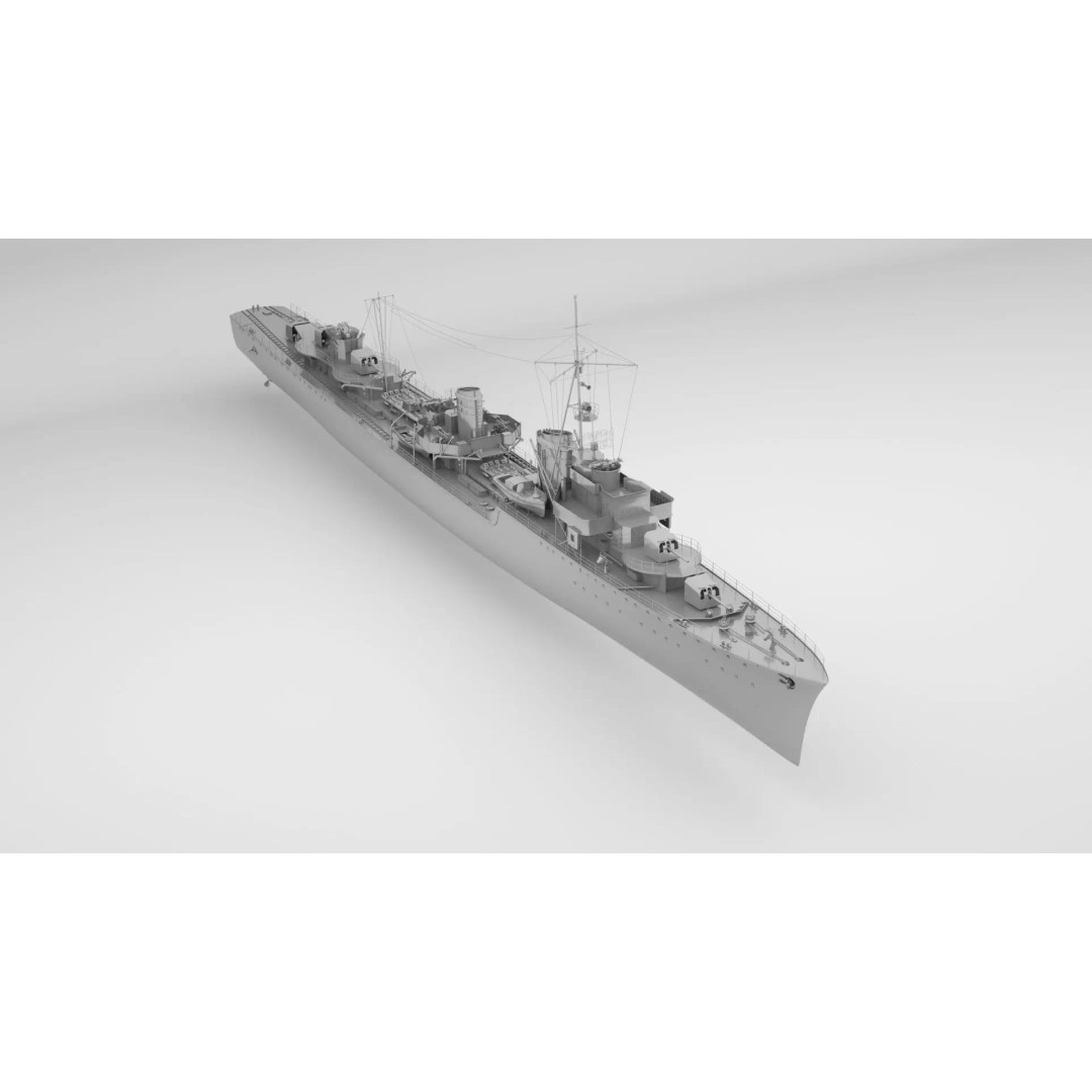 Type 1936 German Destroyer 3D Model – Low Poly Game Asset, FBX - View 2