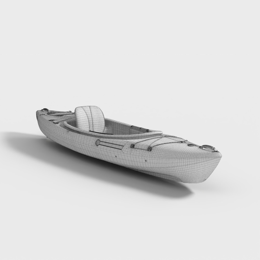 Recreational Kayak 3D Model – Low-Poly PBR Asset, FBX