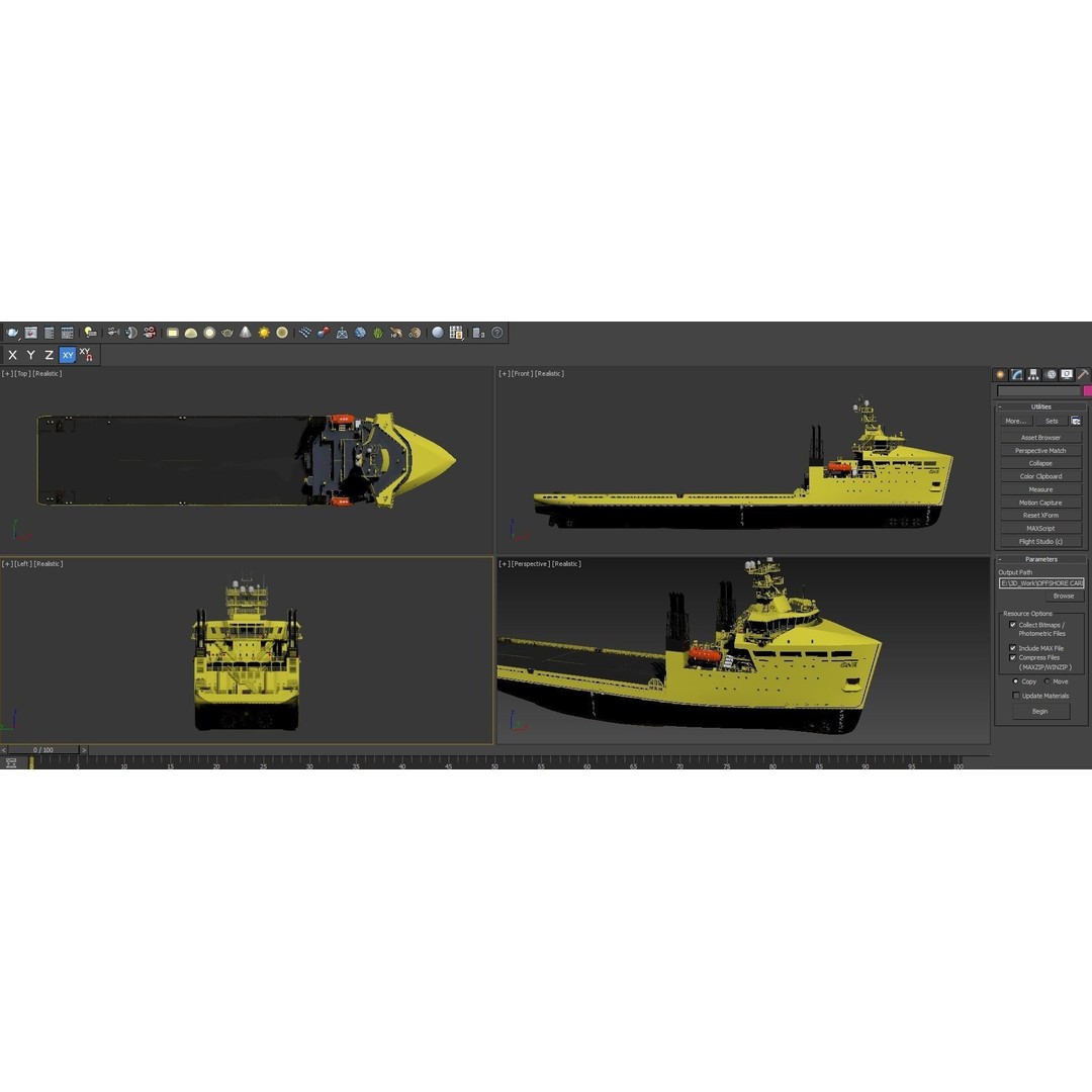 Offshore Carrier 3D Model – High Poly Industrial Vessel, FBX - View 14