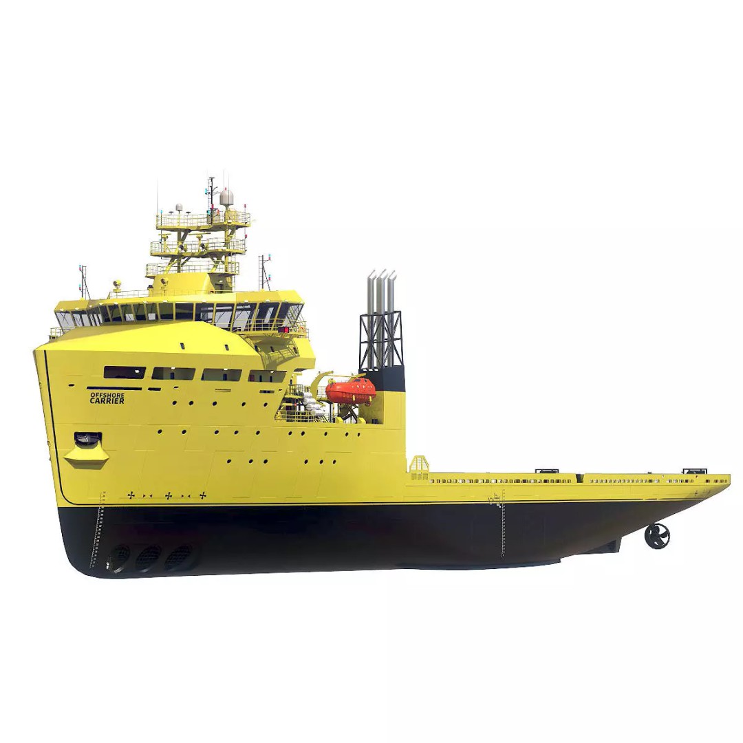 Offshore Carrier 3D Model – High Poly Industrial Vessel, FBX - View 2