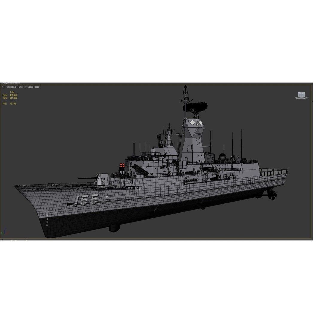 ANZAC MEKO Class Frigate 3D Model – Detailed Military Watercraft, FBX, PBR