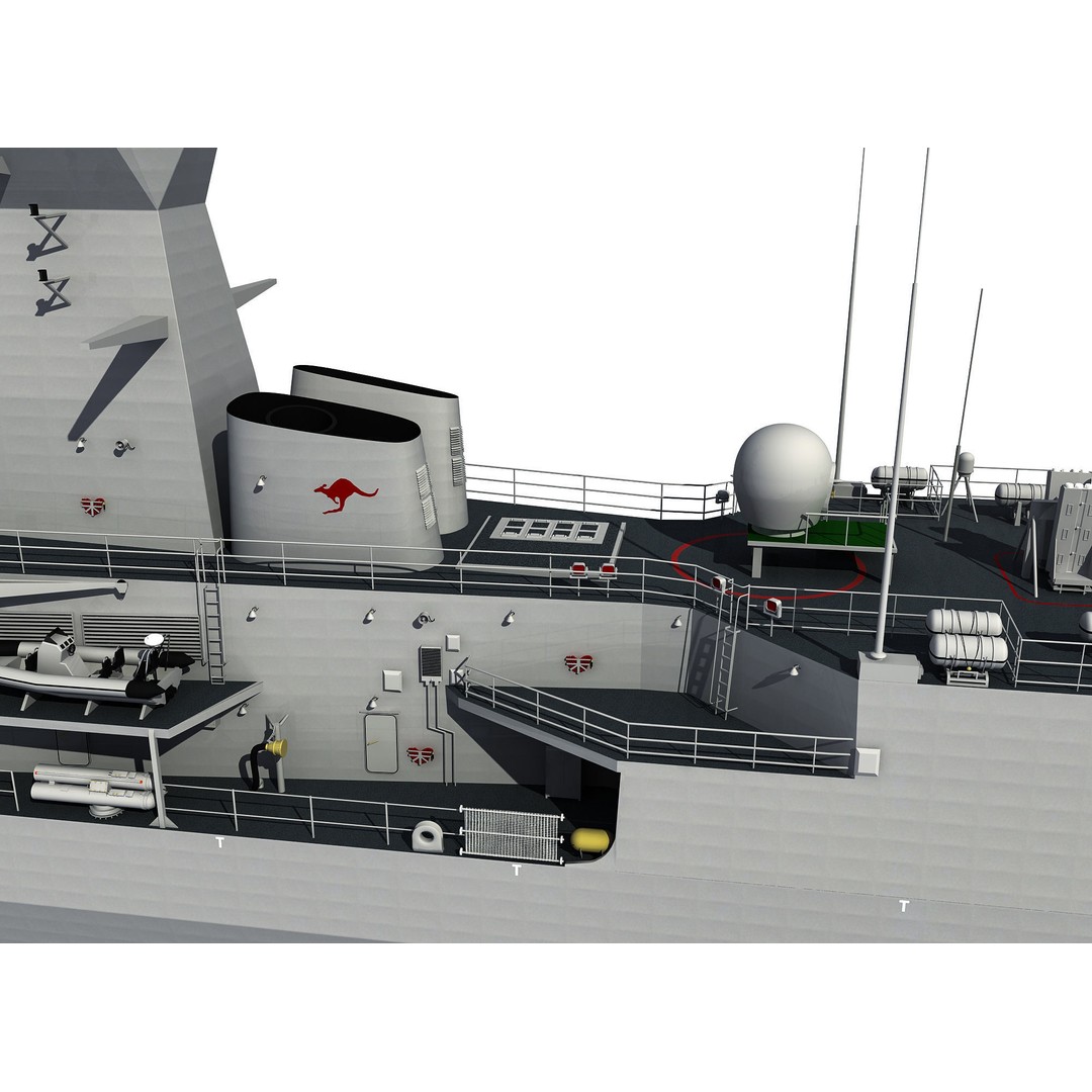 ANZAC MEKO Class Frigate 3D Model – Detailed Military Watercraft, FBX, PBR - View 10