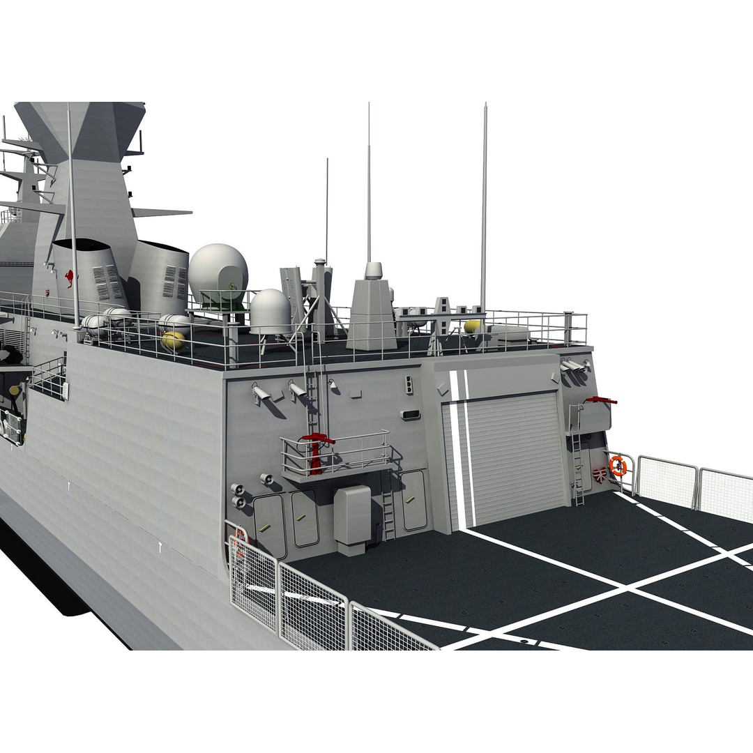 ANZAC MEKO Class Frigate 3D Model – Detailed Military Watercraft, FBX, PBR - View 11