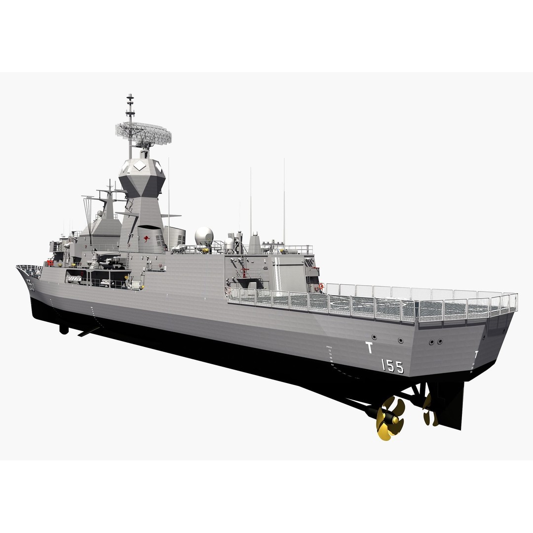 ANZAC MEKO Class Frigate 3D Model – Detailed Military Watercraft, FBX, PBR - View 12