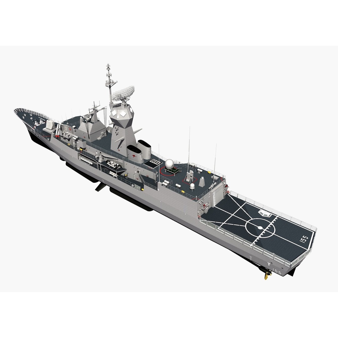 ANZAC MEKO Class Frigate 3D Model – Detailed Military Watercraft, FBX, PBR - View 14