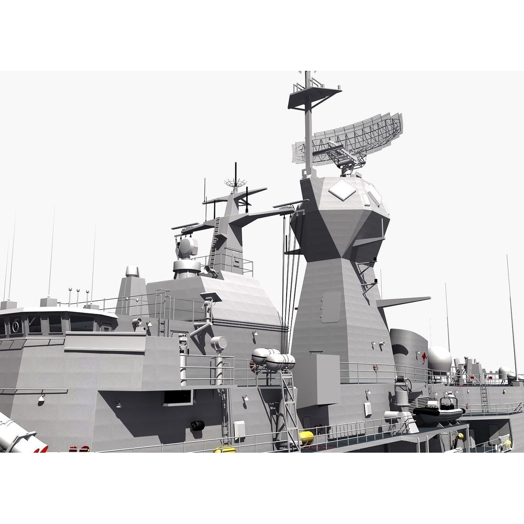 ANZAC MEKO Class Frigate 3D Model – Detailed Military Watercraft, FBX, PBR - View 16