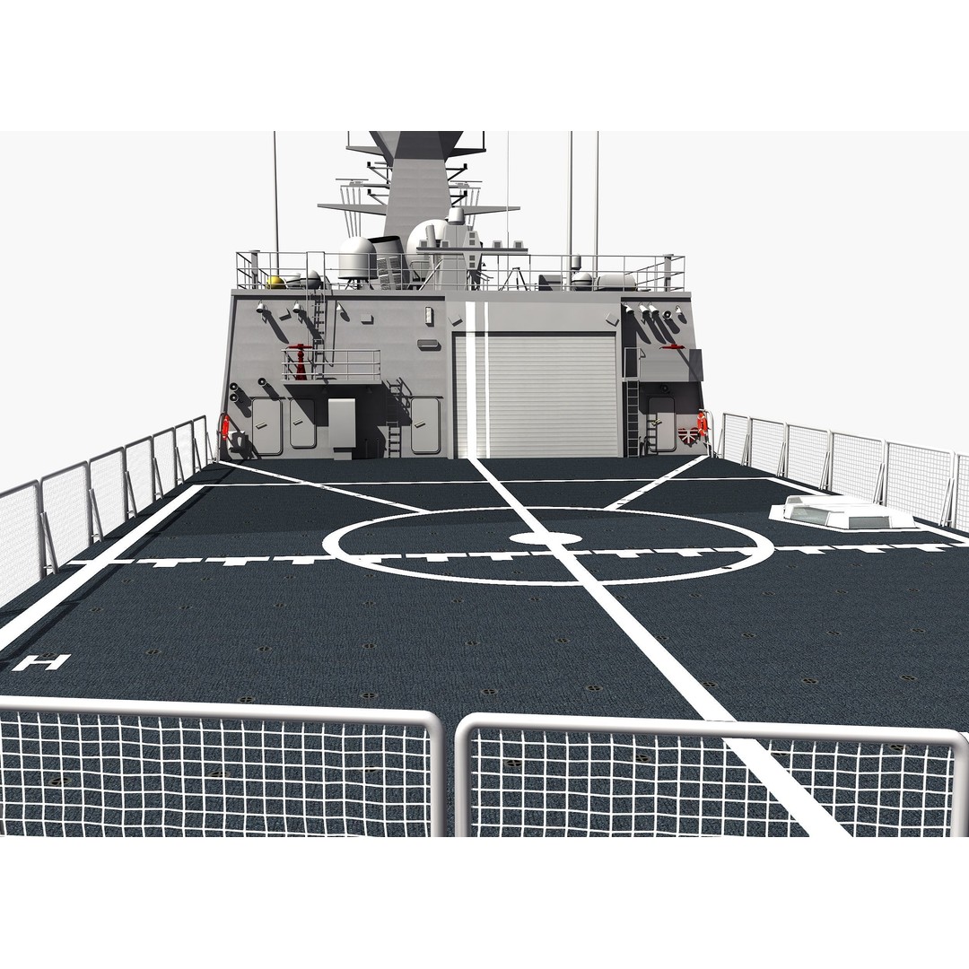 ANZAC MEKO Class Frigate 3D Model – Detailed Military Watercraft, FBX, PBR - View 18
