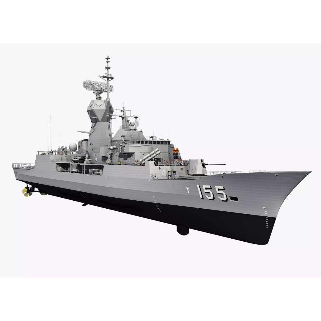 ANZAC MEKO Class Frigate 3D Model – Detailed Military Watercraft, FBX, PBR - View 2