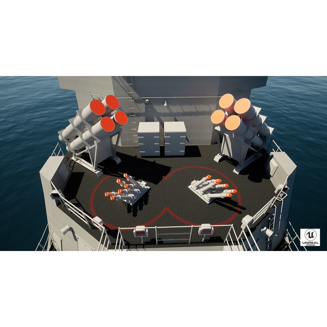 ANZAC MEKO Class Frigate 3D Model – Detailed Military Watercraft, FBX, PBR - View 21
