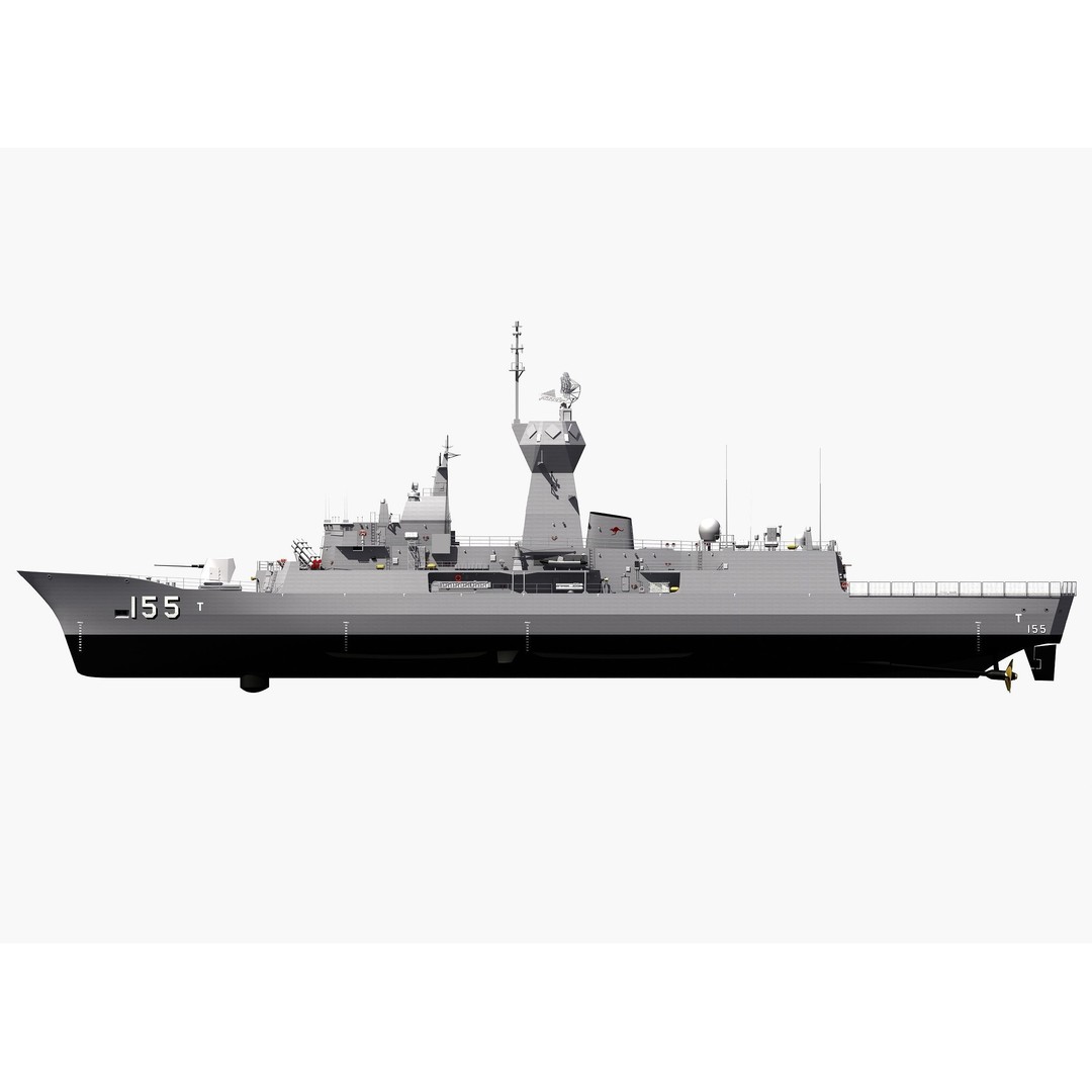 ANZAC MEKO Class Frigate 3D Model – Detailed Military Watercraft, FBX, PBR - View 27