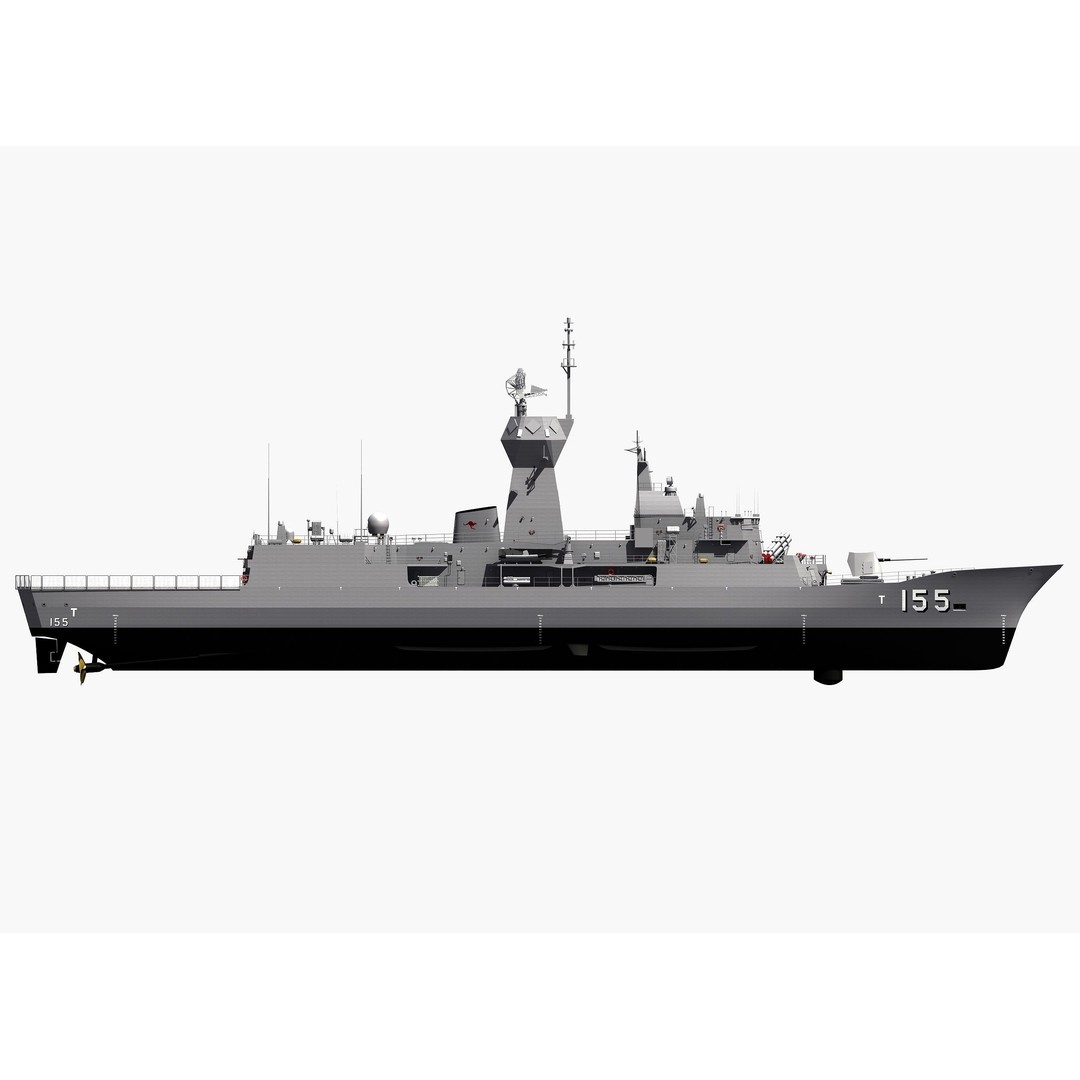 ANZAC MEKO Class Frigate 3D Model – Detailed Military Watercraft, FBX, PBR - View 28