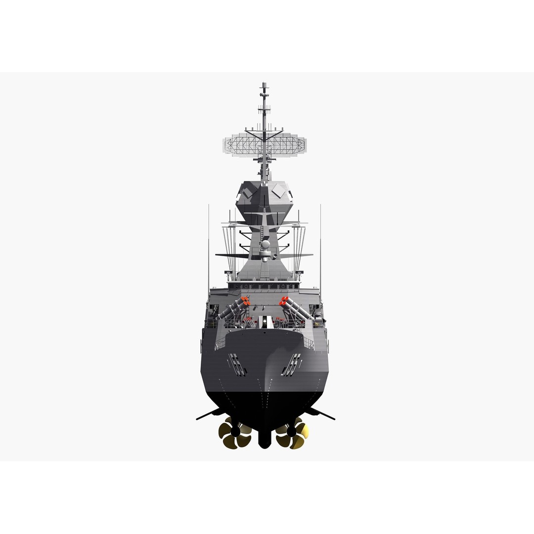 ANZAC MEKO Class Frigate 3D Model – Detailed Military Watercraft, FBX, PBR - View 30