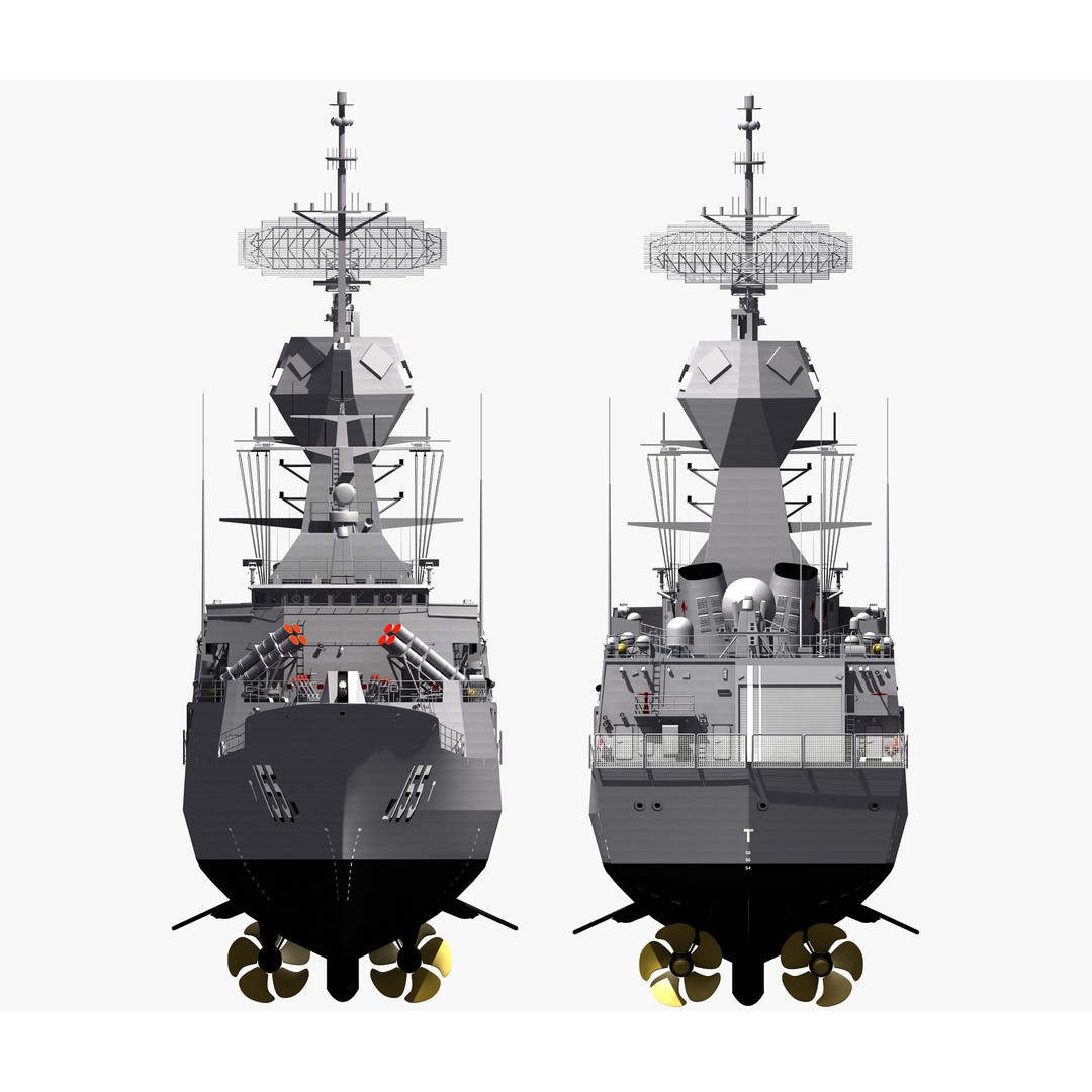 ANZAC MEKO Class Frigate 3D Model – Detailed Military Watercraft, FBX, PBR - View 33