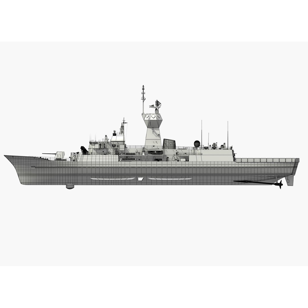 ANZAC MEKO Class Frigate 3D Model – Detailed Military Watercraft, FBX, PBR - View 34