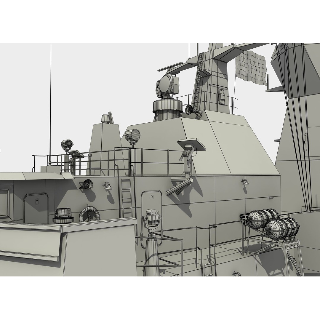 ANZAC MEKO Class Frigate 3D Model – Detailed Military Watercraft, FBX, PBR - View 38