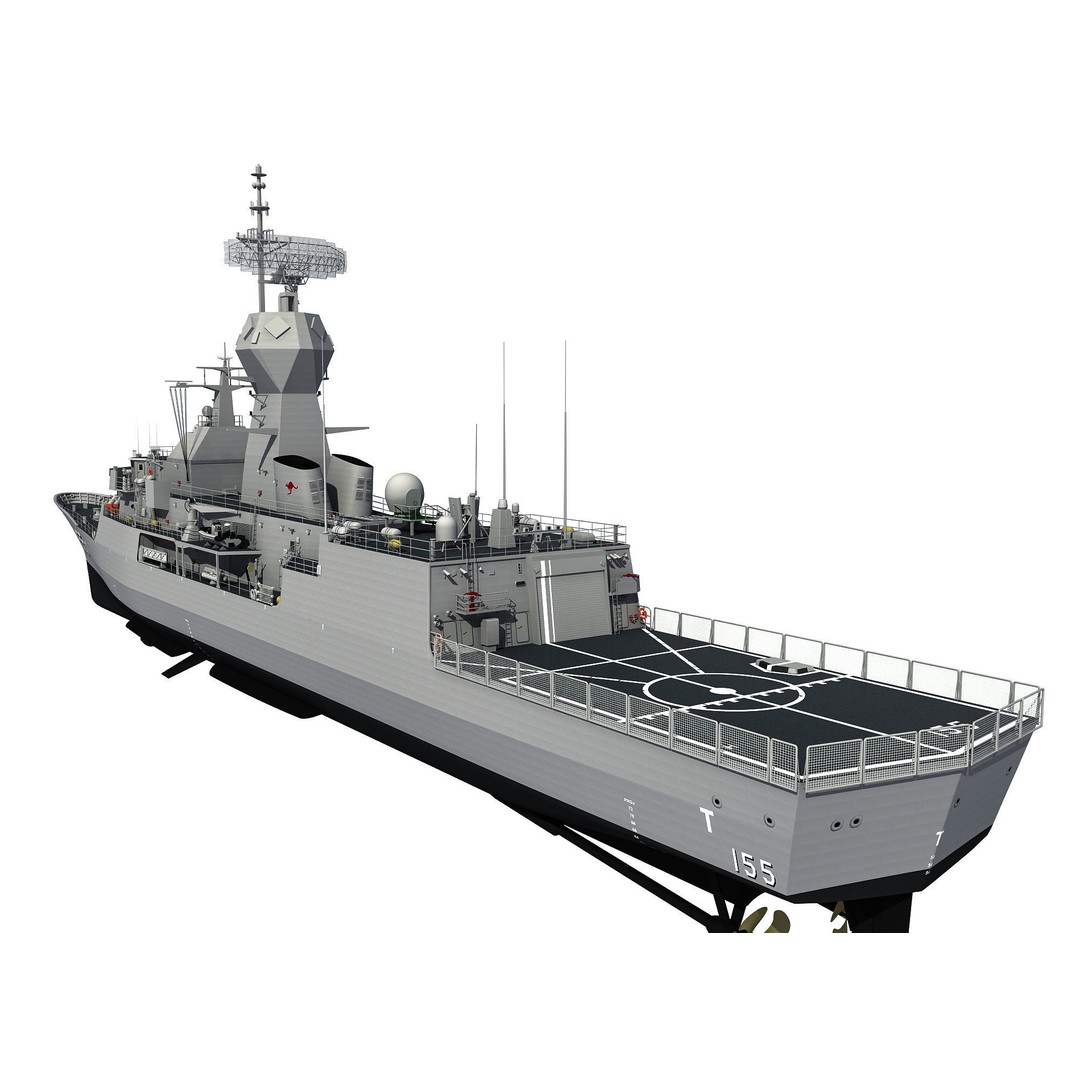 ANZAC MEKO Class Frigate 3D Model – Detailed Military Watercraft, FBX, PBR - View 5
