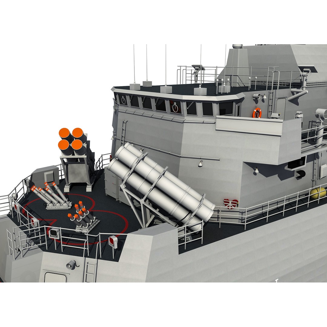 ANZAC MEKO Class Frigate 3D Model – Detailed Military Watercraft, FBX, PBR - View 7