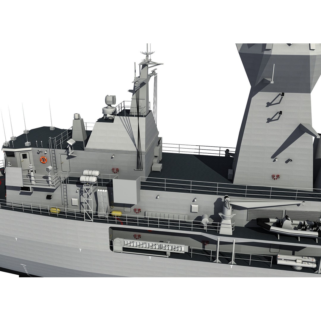 ANZAC MEKO Class Frigate 3D Model – Detailed Military Watercraft, FBX, PBR - View 8