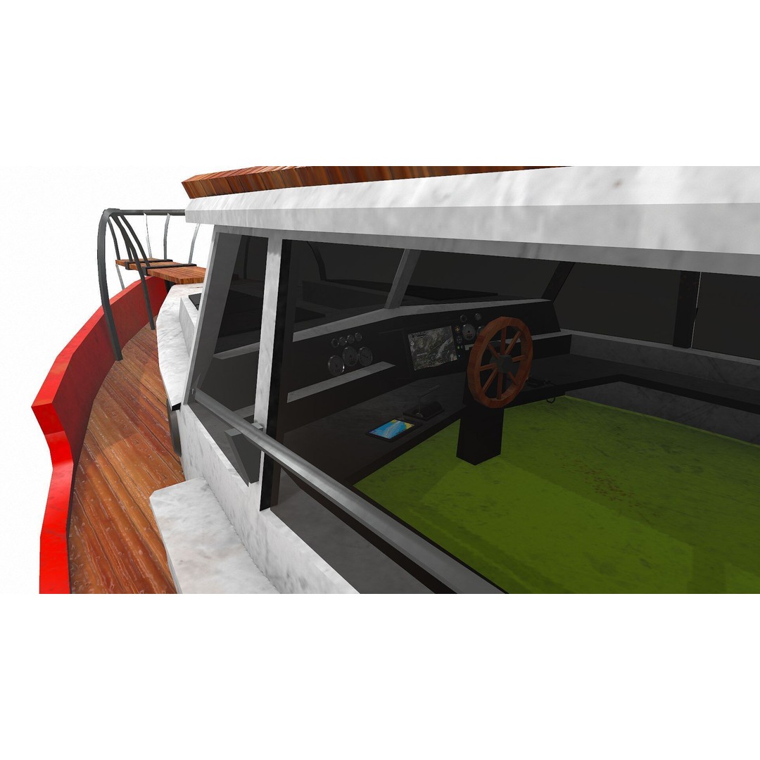 Fishing Boat 3D Model – Low Poly PBR Game Asset, FBX, OBJ - View 16