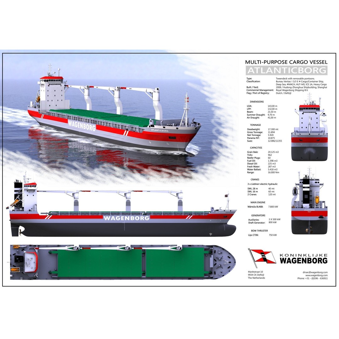 Multi-Purpose Cargo Vessel 3D Model – Industrial Ship Asset, FBX