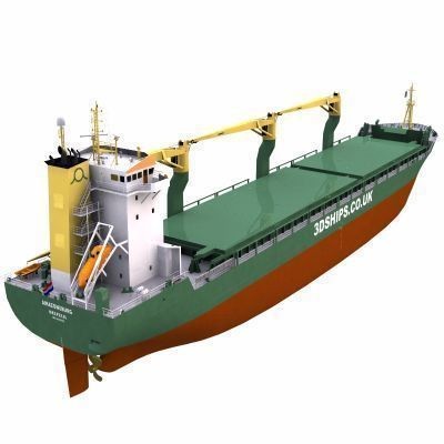 Multi-Purpose Cargo Vessel 3D Model – Industrial Ship Asset, FBX - View 3