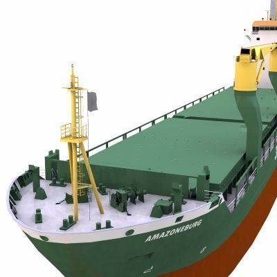 Multi-Purpose Cargo Vessel 3D Model – Industrial Ship Asset, FBX - View 7