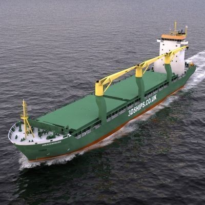 Multi-Purpose Cargo Vessel 3D Model – Industrial Ship Asset, FBX - View 8