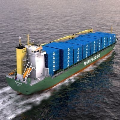 Multi-Purpose Cargo Vessel 3D Model – Industrial Ship Asset, FBX - View 9