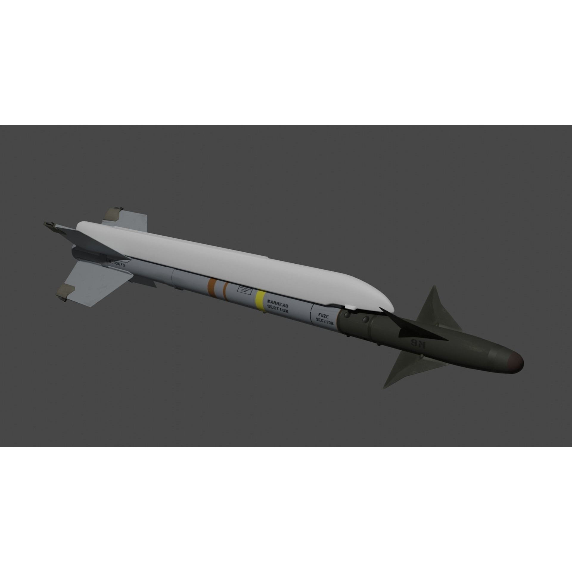 NATO Aircraft Missile Set - Game-Ready 3D Model - View 10