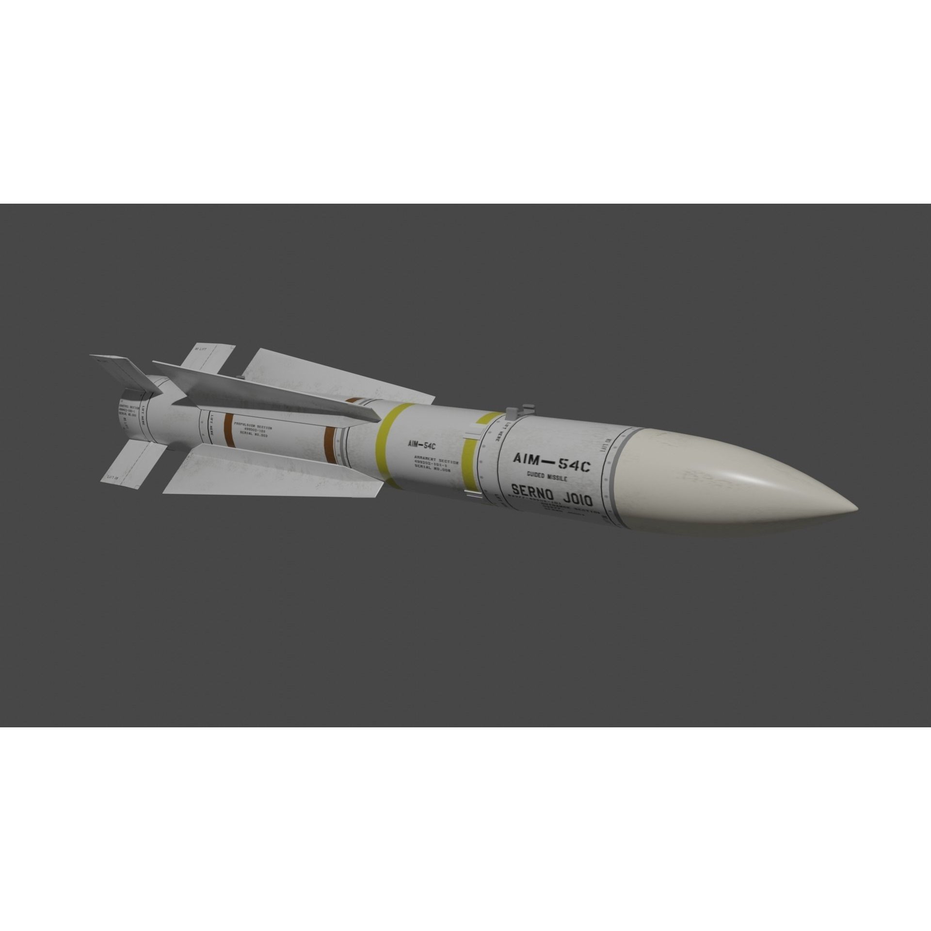 NATO Aircraft Missile Set - Game-Ready 3D Model - View 4