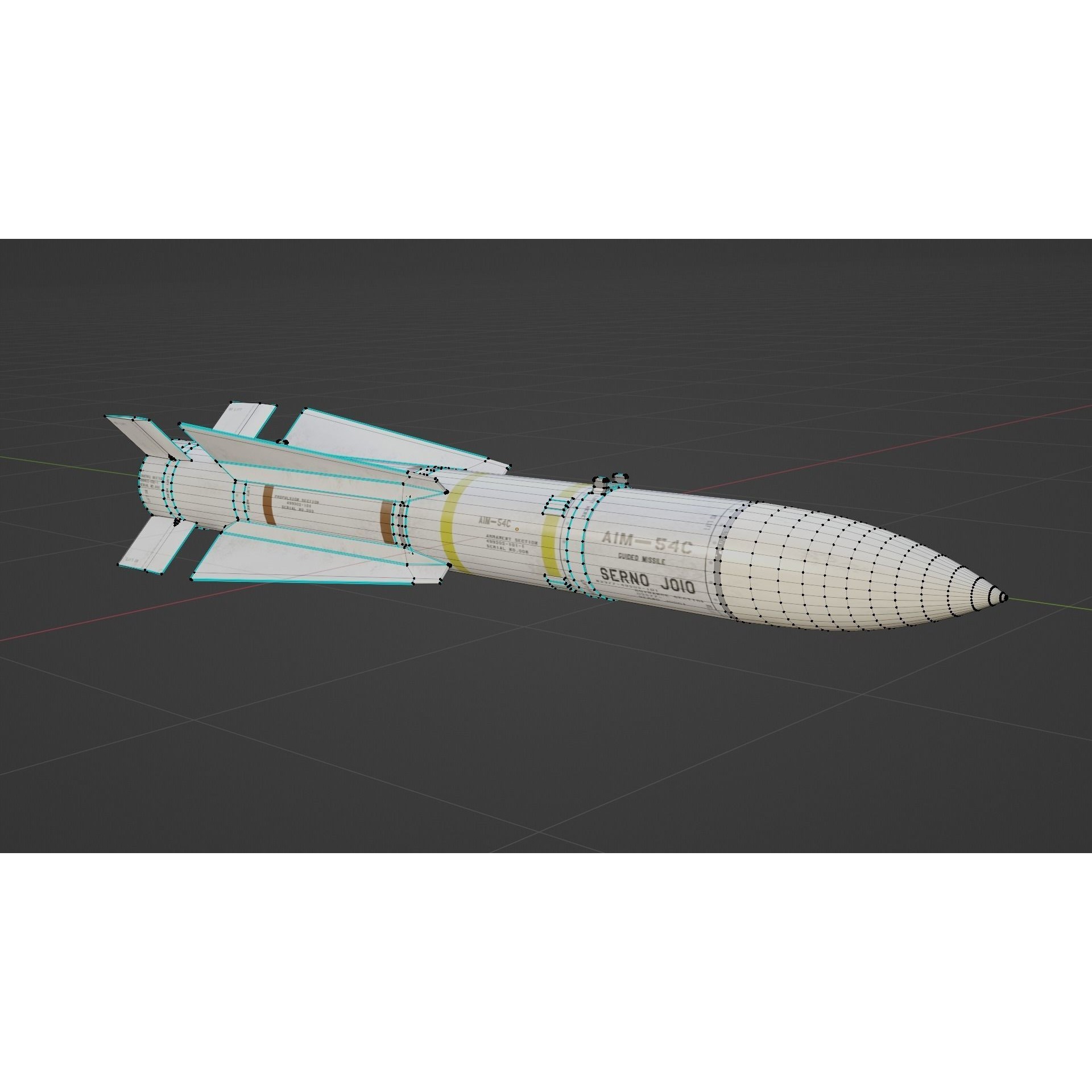 NATO Aircraft Missile Set - Game-Ready 3D Model - View 5