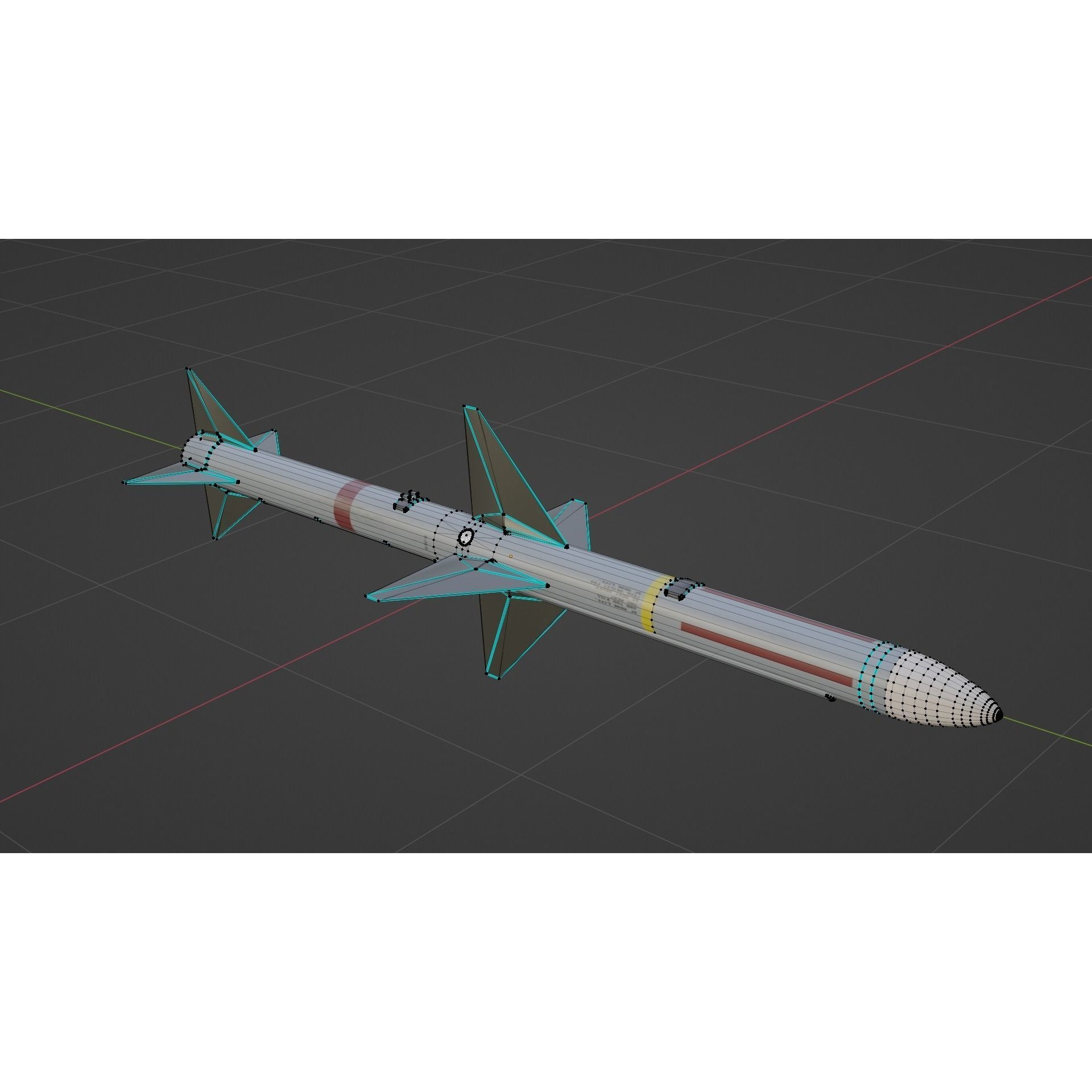 NATO Aircraft Missile Set - Game-Ready 3D Model - View 7